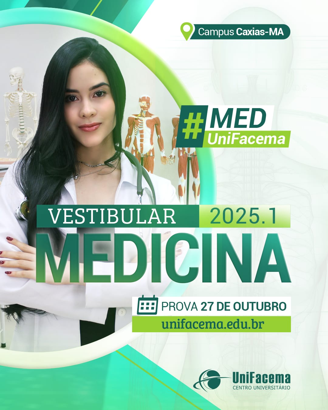 UniFacema Campus Caxias abre inscrições para o vestibular do Curso de Medicina semestre 2025.1