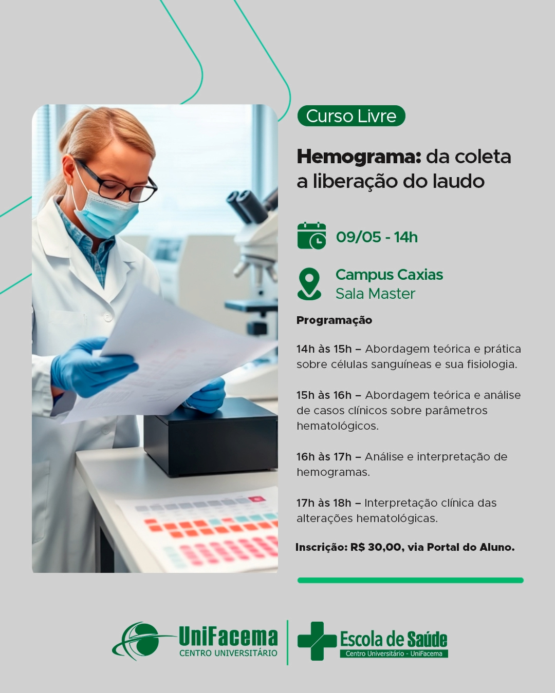 CURSO LIVRE: HEMOGRAMA DA COLETA A LIBERAÇÃO DO LAUDO
