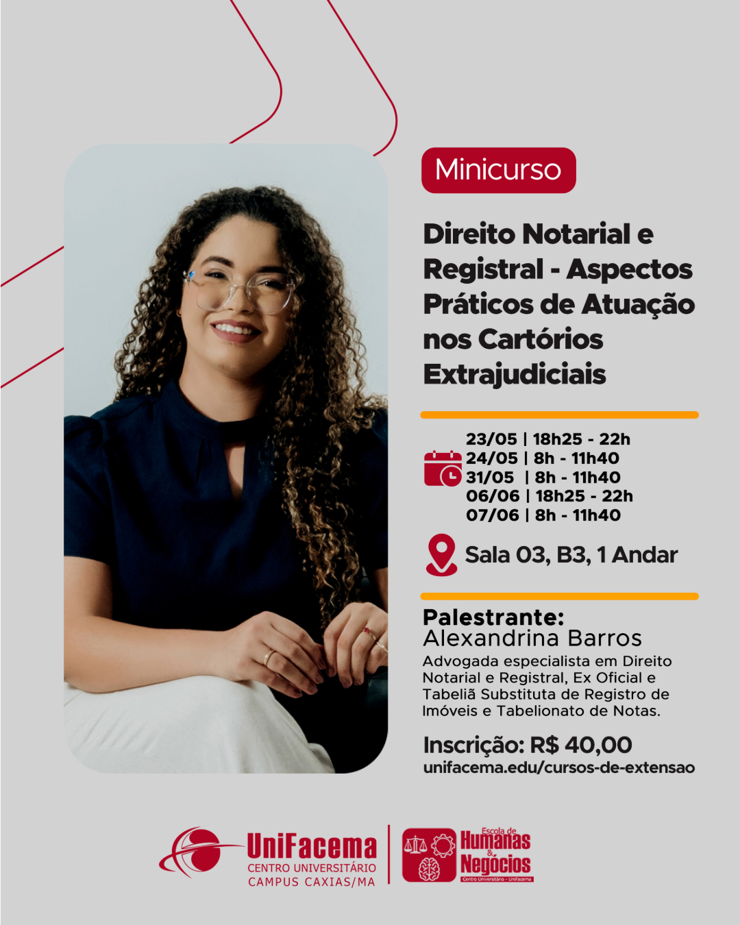 MINICURSO: DIREITO NOTARIAL E REGISTRAL - ASPECTOS PRÁTICAS DE ATUAÇÃO NOS CARTÓRIOS EXTRAJUDICIAIS