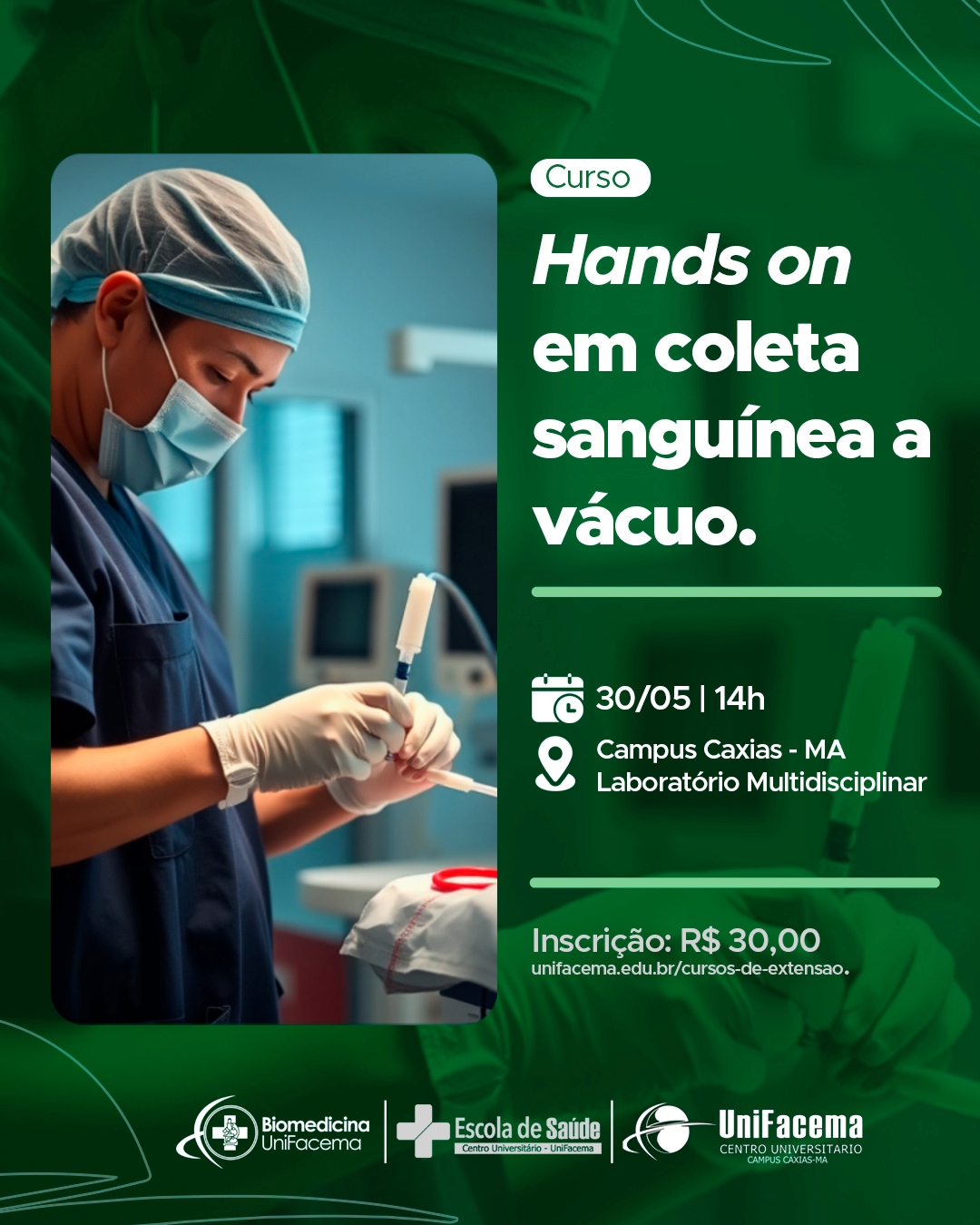 CURSO: HANDS ON EM COLETA SANGUÍNEA A VÁCUO