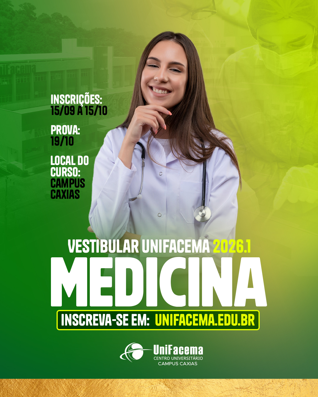 UniFacema divulga edital do Vestibular de Medicina 2026.1