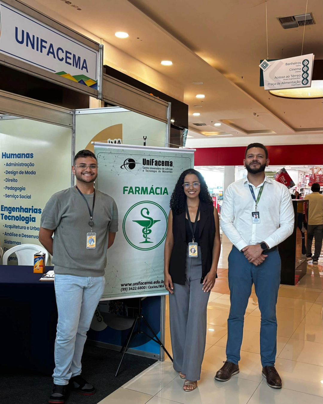 Curso de Farmácia do UniFacema participa da abertura da Praça de Justiça & Cidadania com orientações à população em Caxias