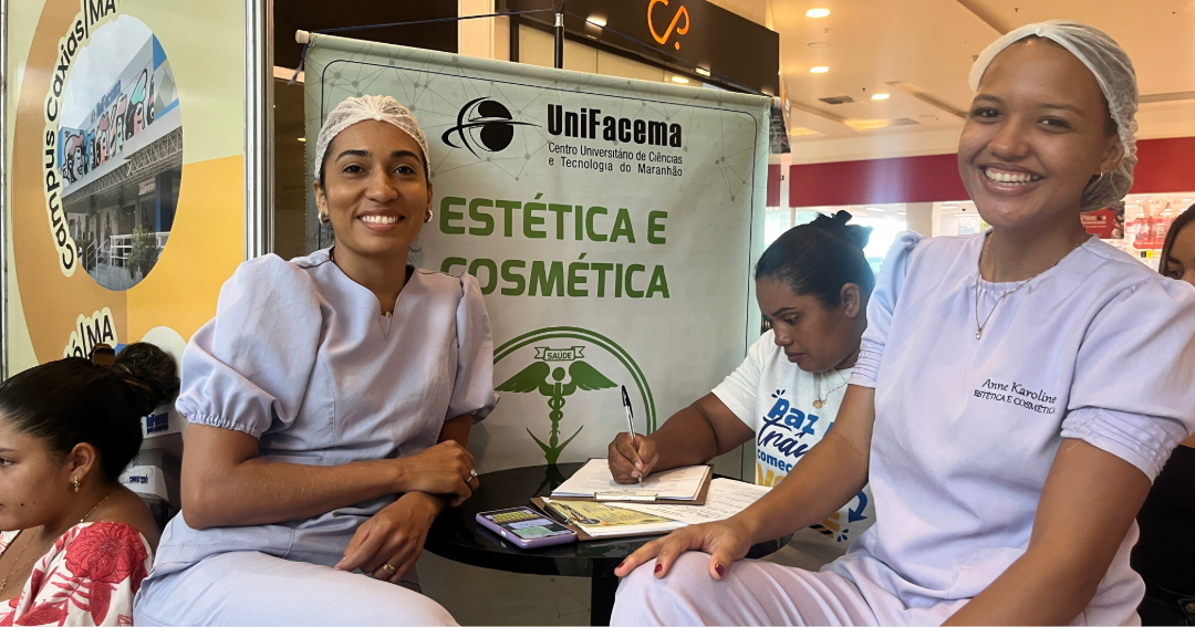 Curso de Estética e Cosmética do UniFacema promoveu revitalização facial durante programação da Praça de Justiça & Cidadania