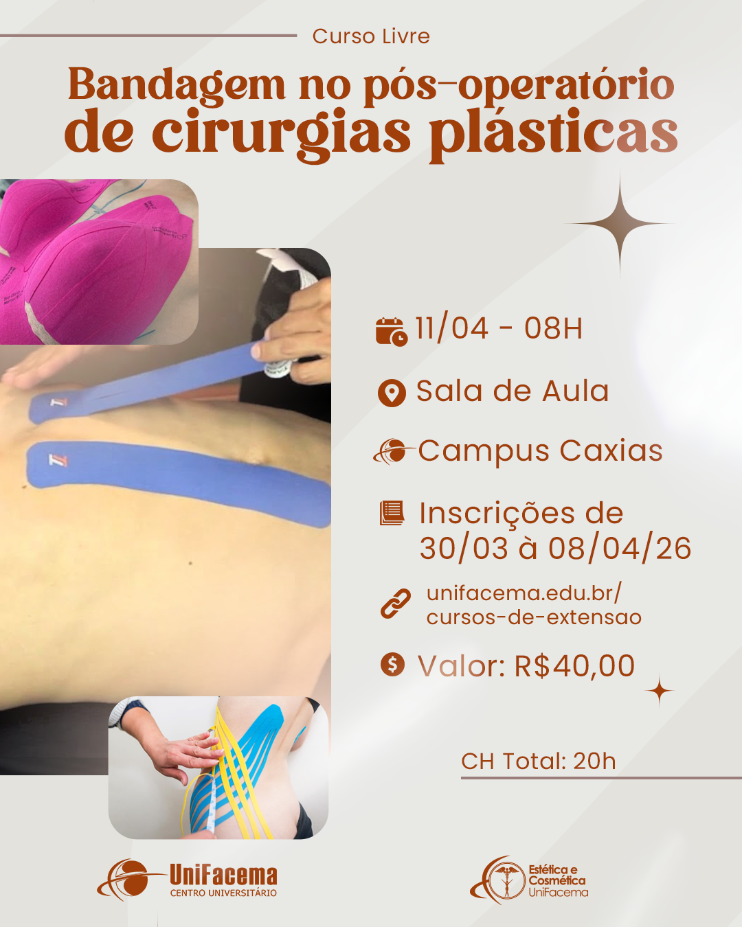 CURSO LIVRE - BANDAGEM NO PÓS-OPERATÓRIO DE CIRURGIAS PLÁSTICAS
